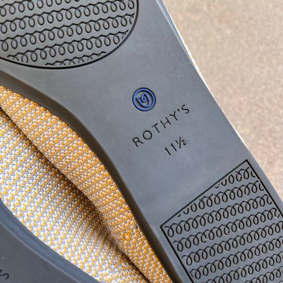 Rothy's The Flat Dandelion Triple Stitch Women 11.5 Shoe Yellow Grey White Flats - Picture 13 of 15
